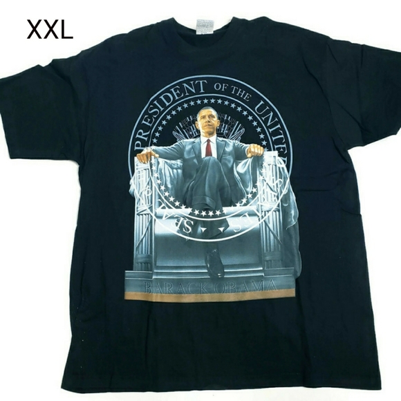 🔴‼️🟡 Sale‼️ Barack Obama Men's Short Sleeve T-Shirt Size 2XL - Picture 1 of 5